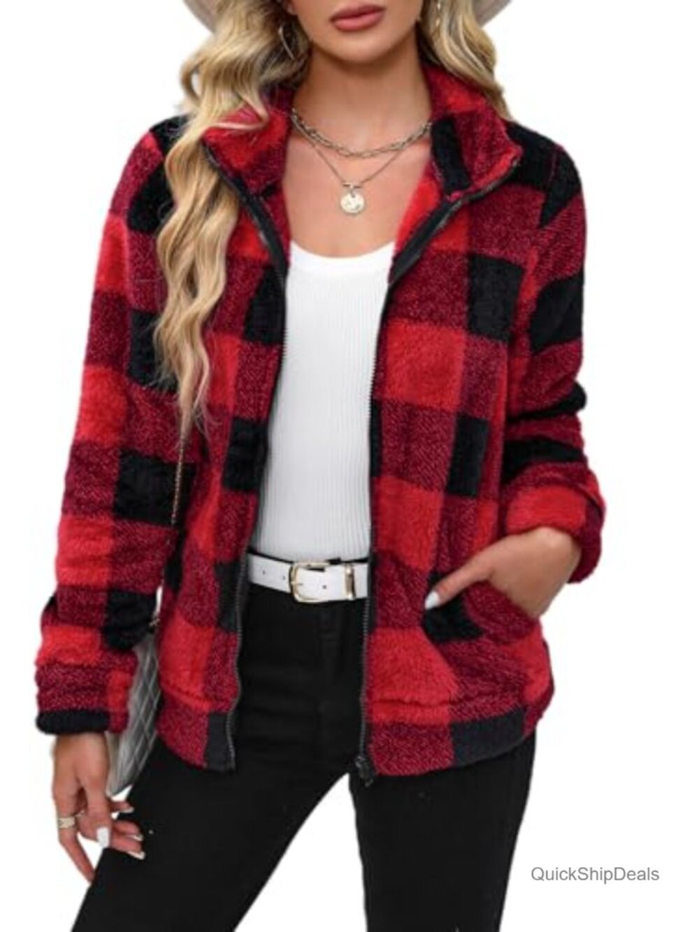 Women's Fleece Full Zip Warm Winter Bed Jacket